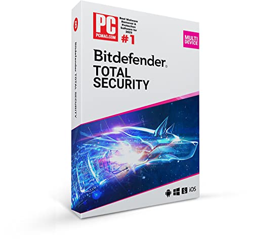 Bitdefender Total Security 2024 - 5 Geräte | 1 Jahr Abonnement | PC/Mac | Aktivierungscode per Post