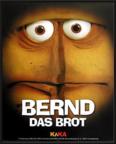 Bernd das Brot - Brot - Mini Poster Filmposter Kino Movie TV Briegel Chilly - Grösse 40x50 cm + Wechselrahmen, Shinsuke® Maxi Kunststoff schwarz, Acryl-Scheibe
