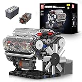 Mould King 10088 Technik V-8-Motor Bausteine Modell, 535 Teile Engine Modellbausatz Bausteinset als Spielzeug/Geschenk/Sammlerstücke