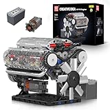 Mould King 10088 Technik V-8-Motor Bausteine Modell, 535 Teile Engine Modellbausatz Bausteinset als Spielzeug/Geschenk/Sammlerstücke